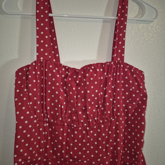 Sara Red and White Polka Dot Dress - Picture 3 of 5